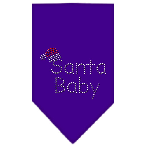 Santa Baby Rhinestone Bandana Purple Large